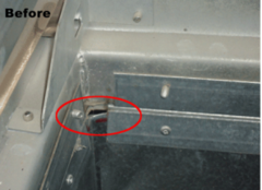 Before After image of duct leakage sealing